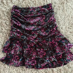 Velvet Layered Floral Skirt